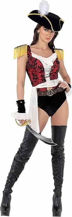 PB119 - 7pc Playboy High Sea Pirate Medium / Black/Red/White #45822