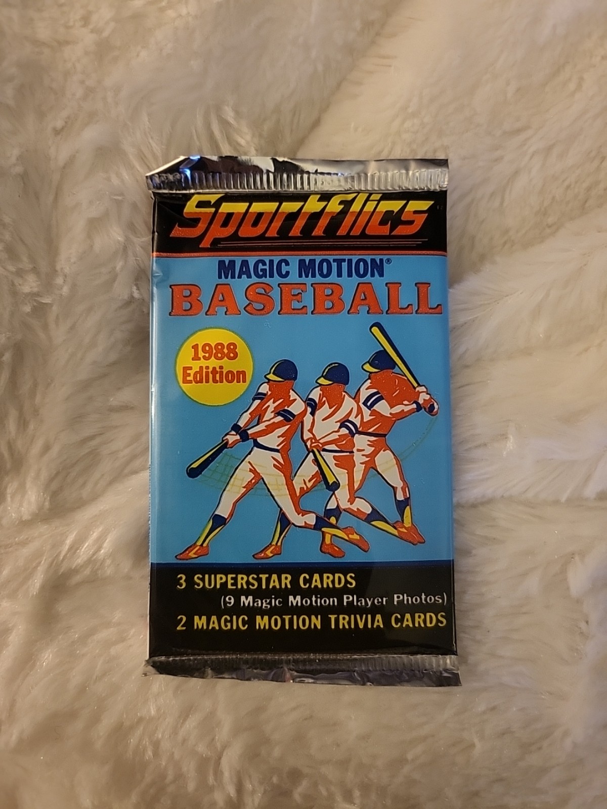 1988 Sportflics Magic Motion Baseball Card Pack (3 Cards & 2 Trivia) - 28 Packs