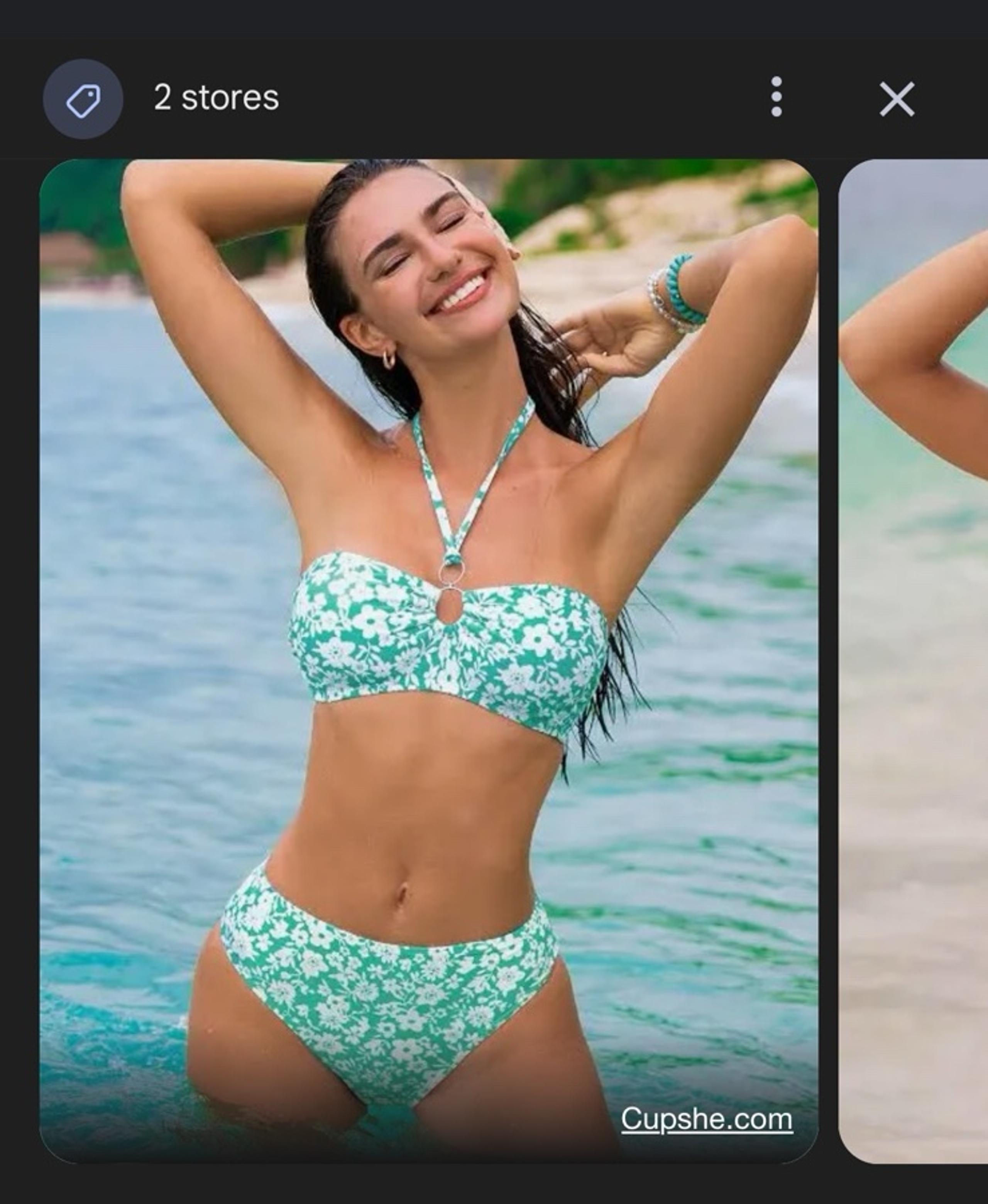 Cupshe Miss Daisy Halter Bikini Top & Cheeky Bottoms Set