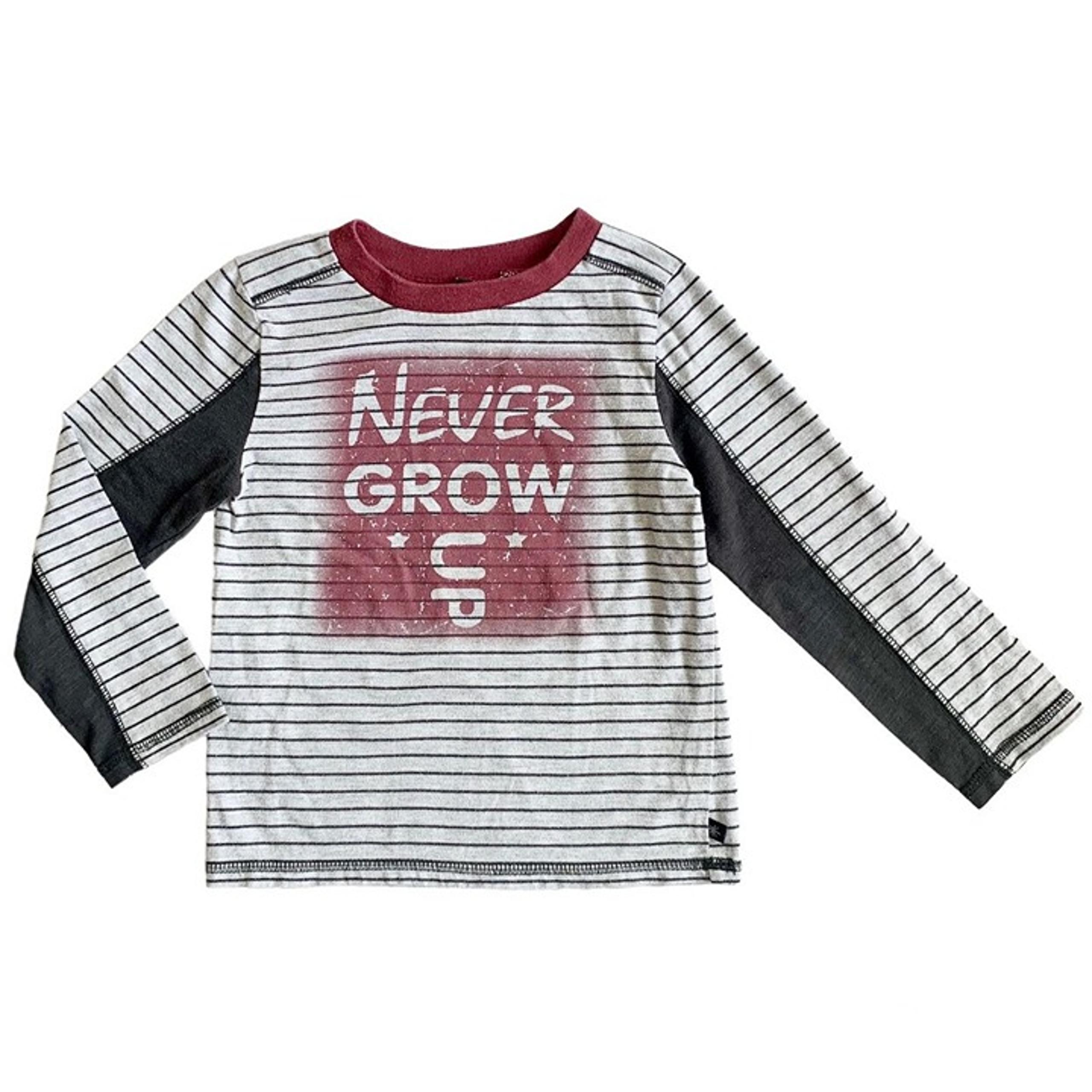 Striped Gray Long Sleeve Top Grey Red 3T