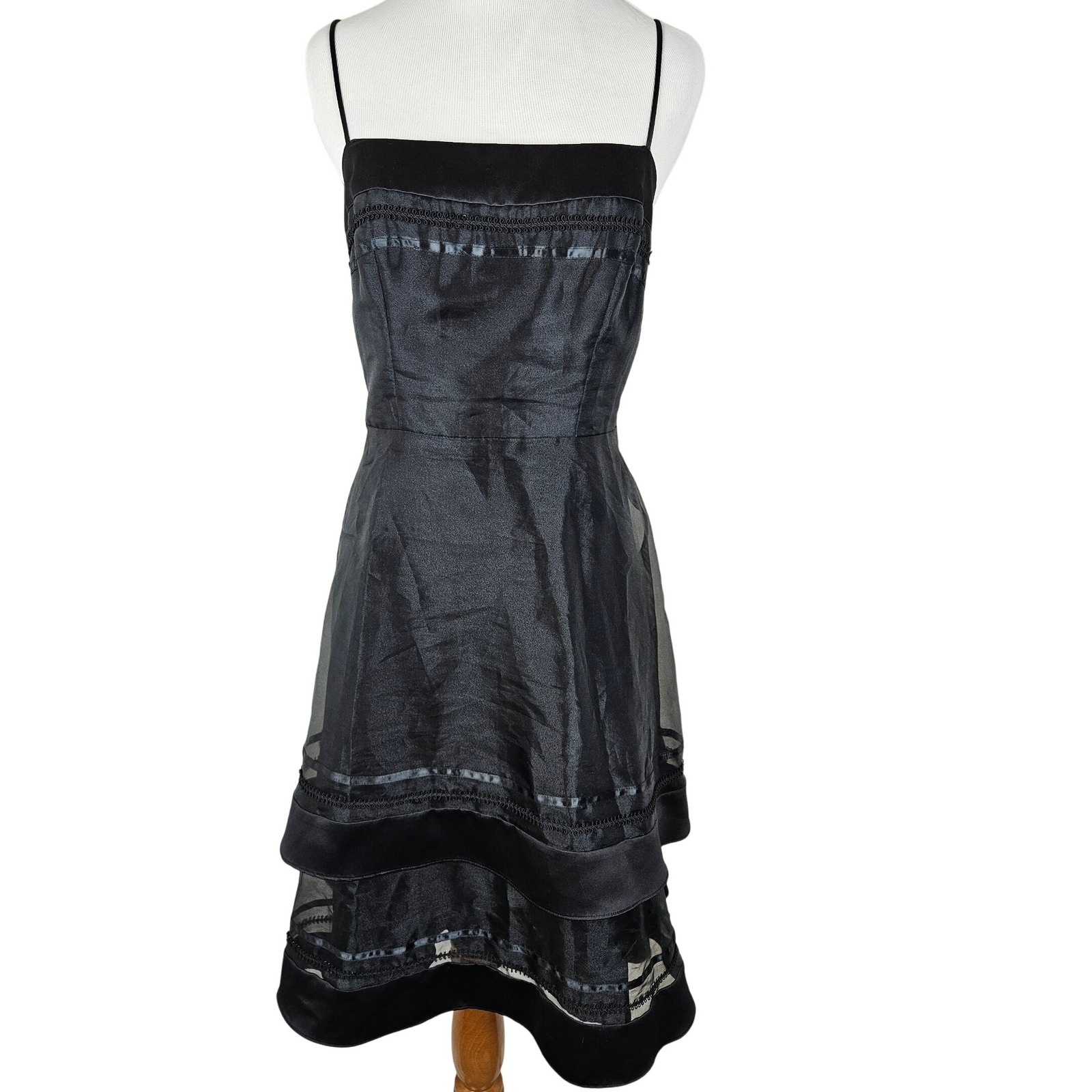 Dave & Johnny by Laura Ryner vintage chiffon knee length cocktail dress y2k, 2/4