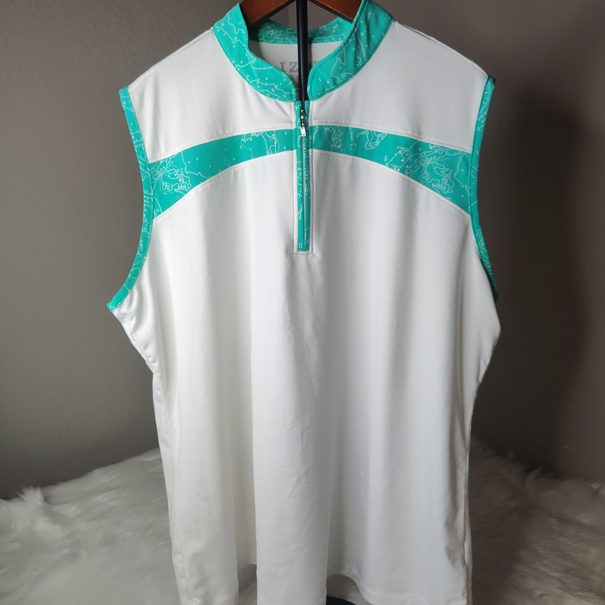 IZOD Polo Shirt Womens Extra Large White Lightweight Outdoor Golf Casual Ladies