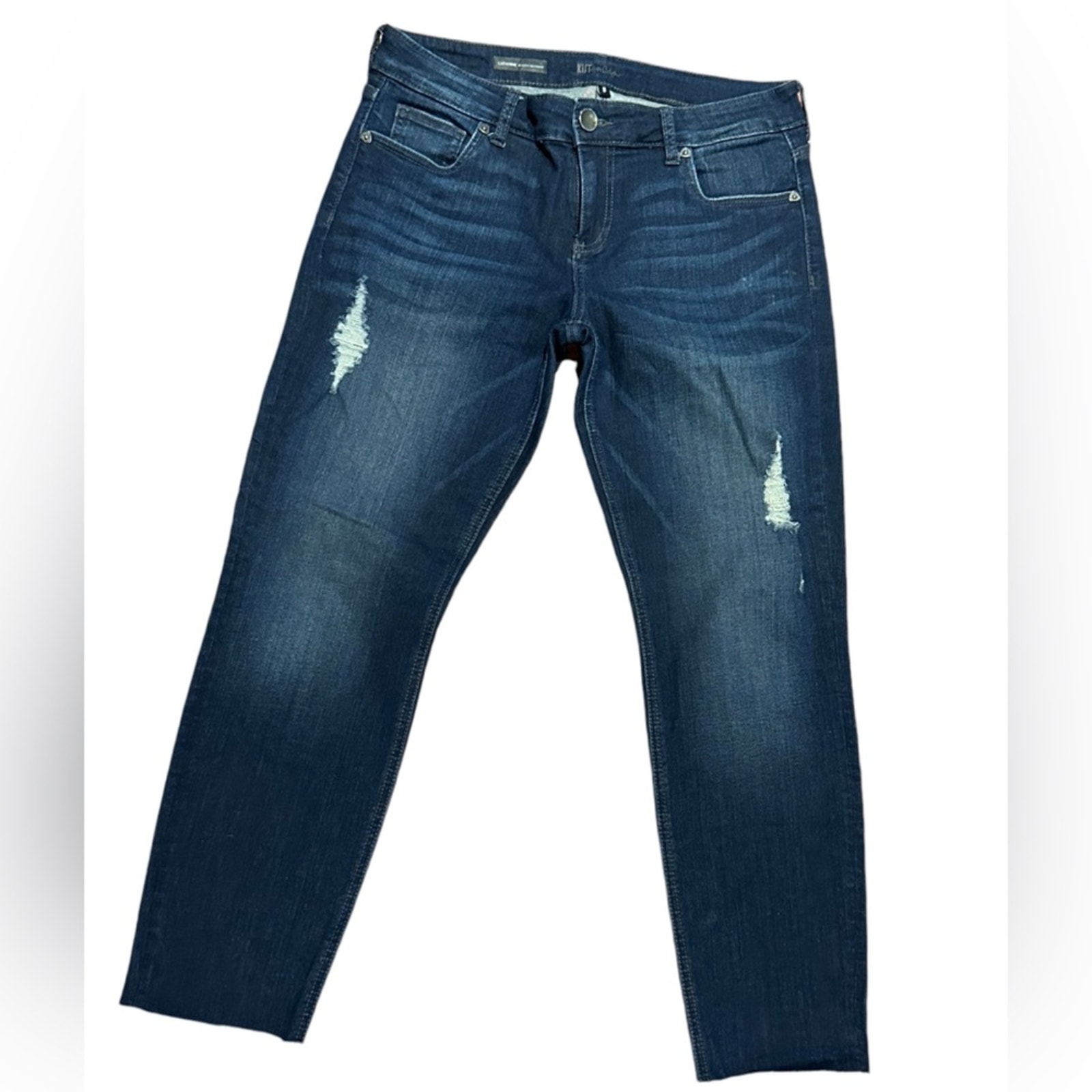 Kut from the Kloth Women’s Size 8 Slouchy Boyfriend Distressed Jeans w/Raw Hem