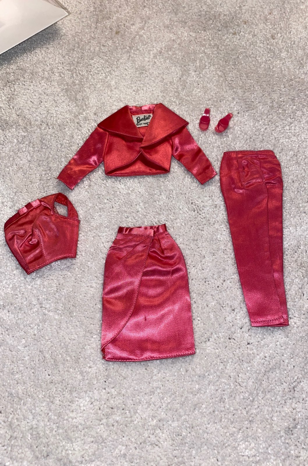 Vintage barbie rose satin pieces