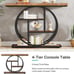 41.3 Console Table, 4-Tier Sofa Table Entryway Table with Circle Base