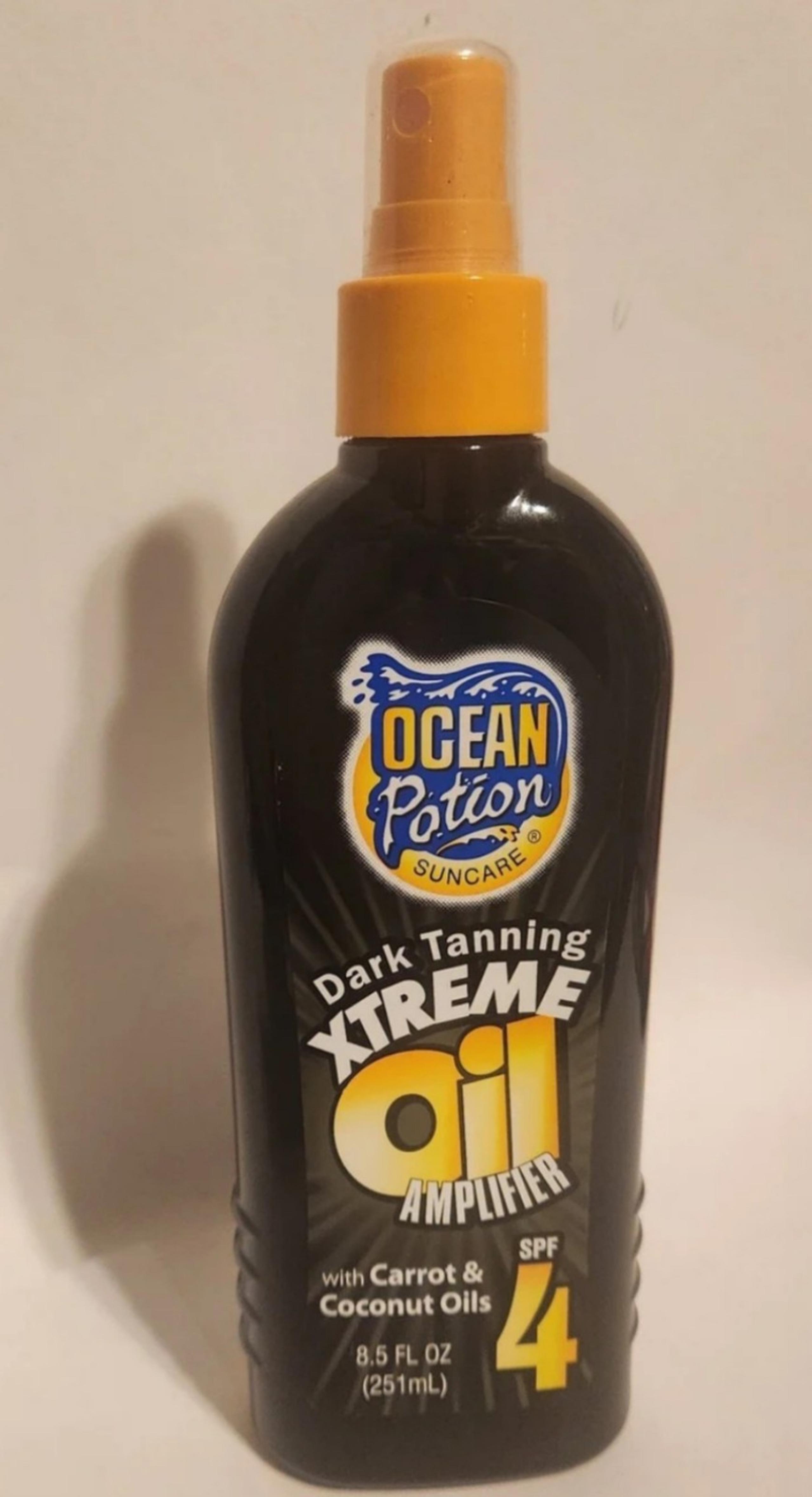 Ocean Potion Suncare Dark Tanning extreme Oil amplifier
SPF 4 8.5 oz 85% Full