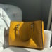 Calvin Klein Mustard Yellow Leather Medium Tote