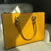Calvin Klein Mustard Yellow Leather Medium Tote
