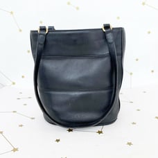 Coach • Vintage Black Leather 9099 Tribeca Bucket Tote Bag