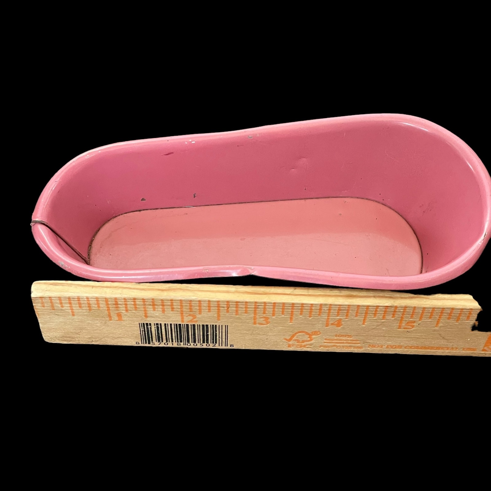 Tin Dollhouse Bath Tub Germany Antique Metal Toy Furniture Vtg Pink Blue READ