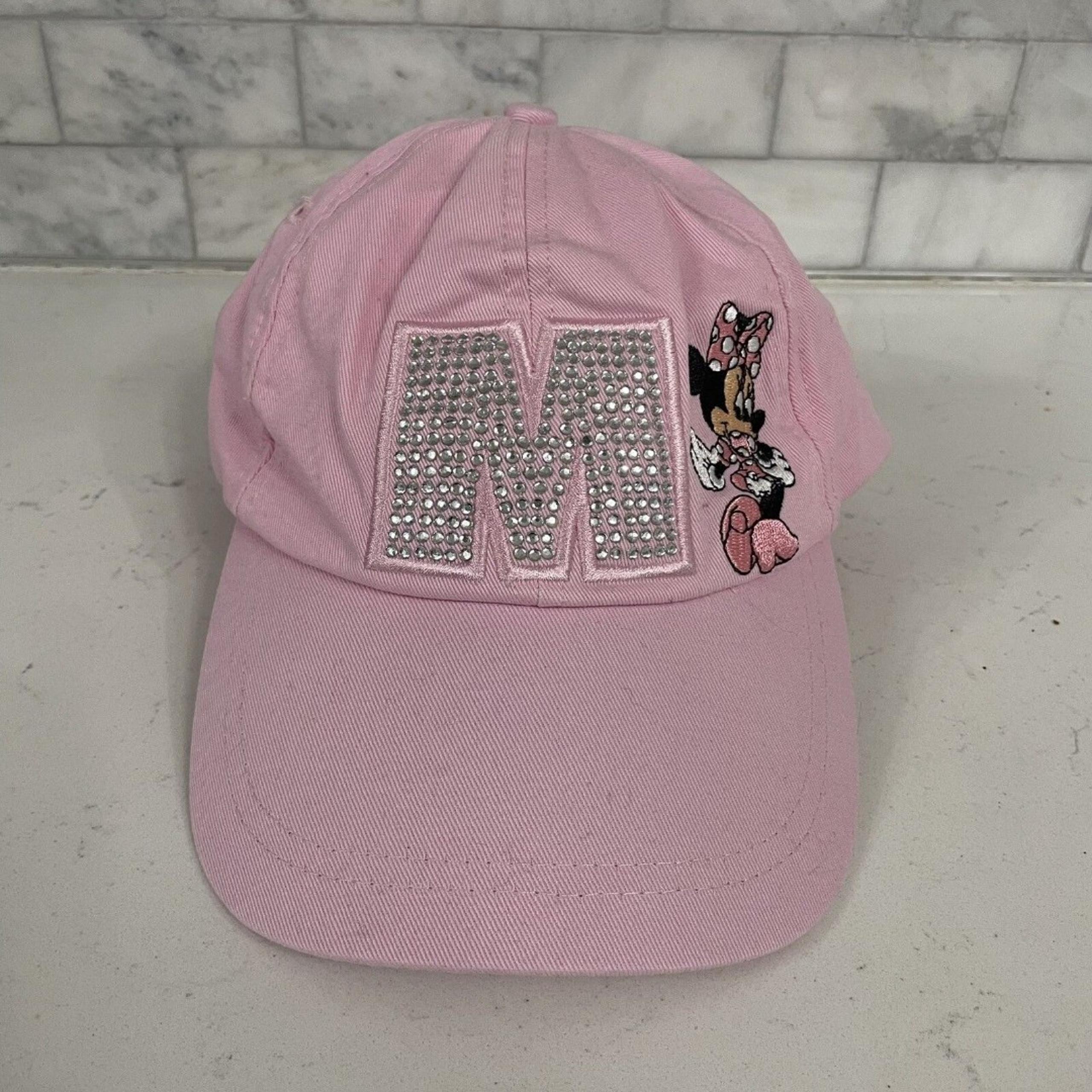 Minnie Mouse Disney Parks Women's Pink Rhinestone Baseball Cap Hat