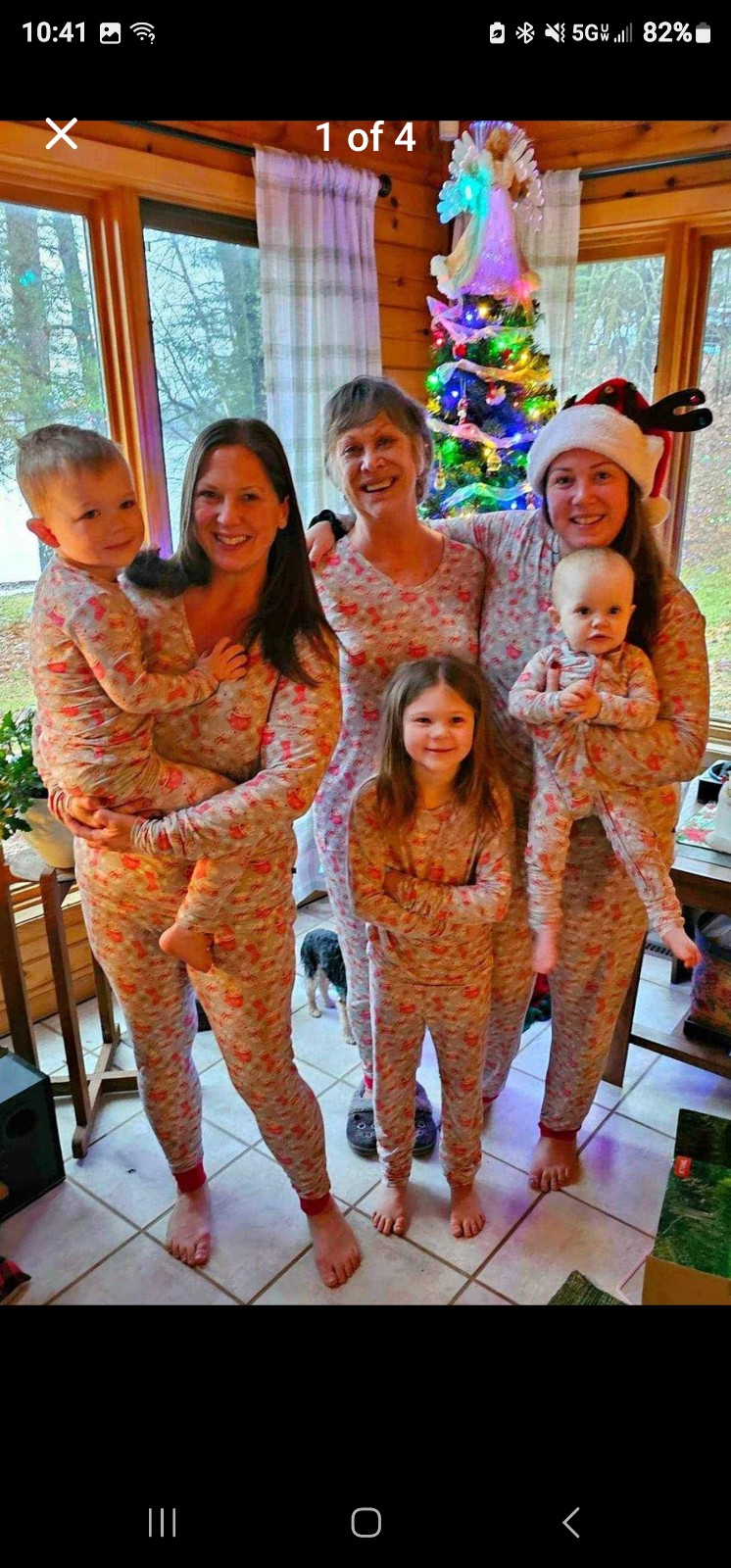 Lev baby mommy and me matching bamboo Christmas set