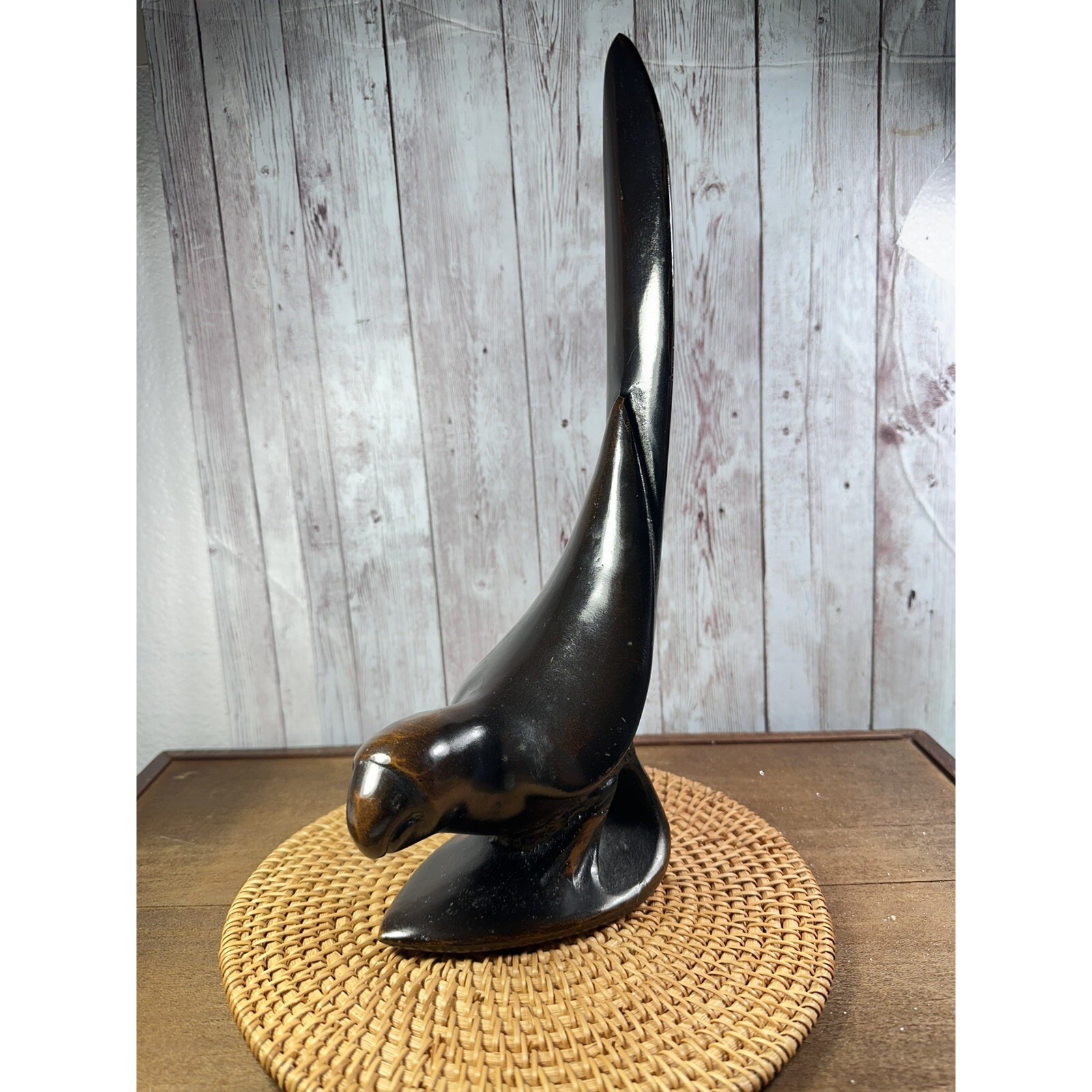 Metal Cast Iron Bird Parrot Mid Century Bookend Figurine Art Deco 12 Macaw VTG