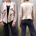 Bernardo Genuine leather drape jacket