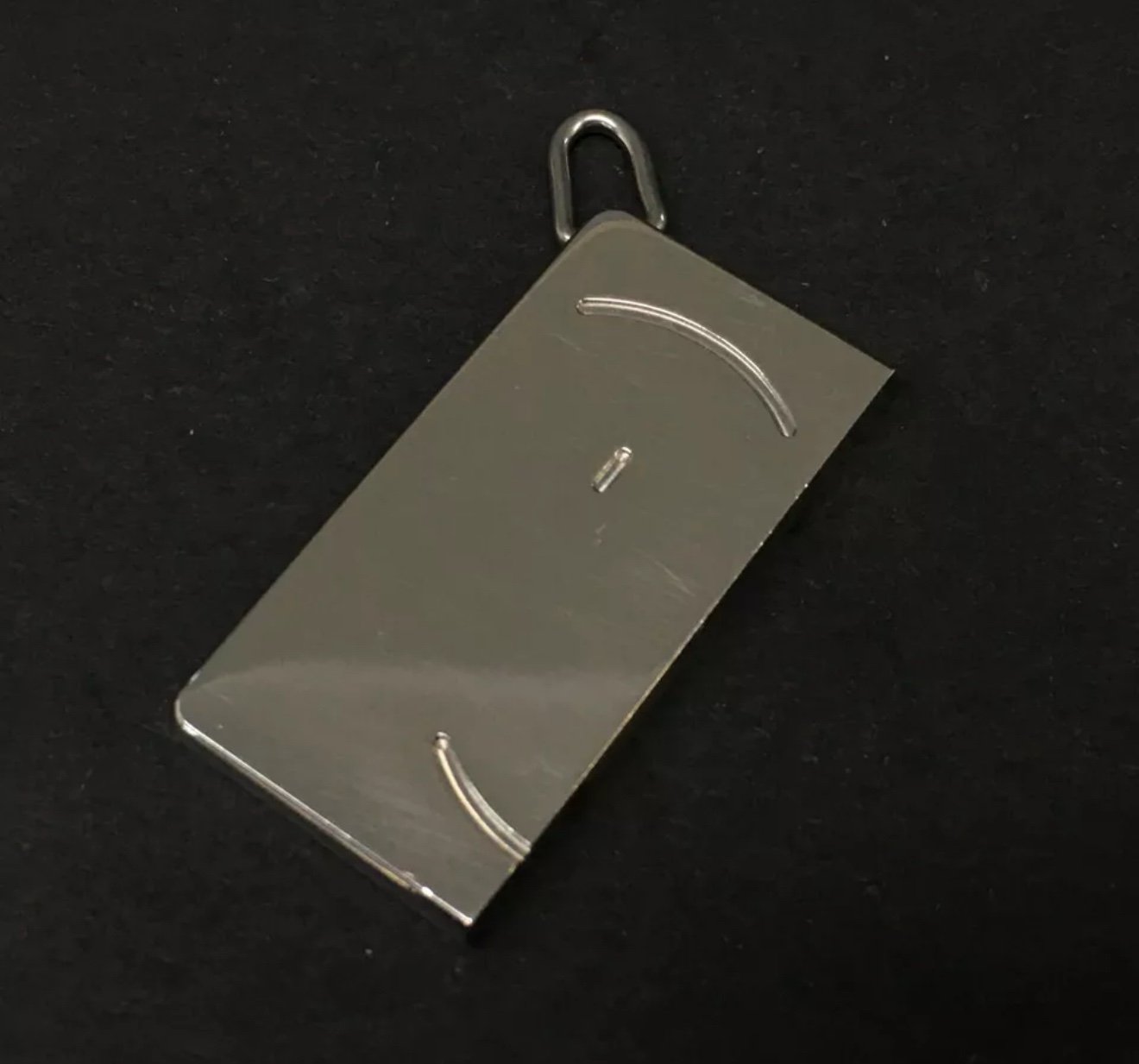 HERMES Symbol Smile Silver Tone Necklace PENDANT 2AE2981