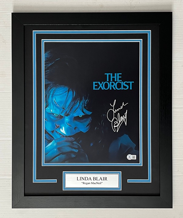 Linda Blair Autograph Signed THE EXORCIST 11x14 Movie Poster Framed Display