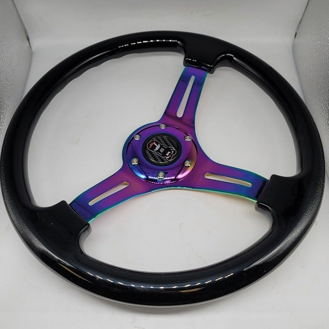 NEW 350MM 14 Universal Mugen ABS Racing Steering Wheel Black With Neo Spoke