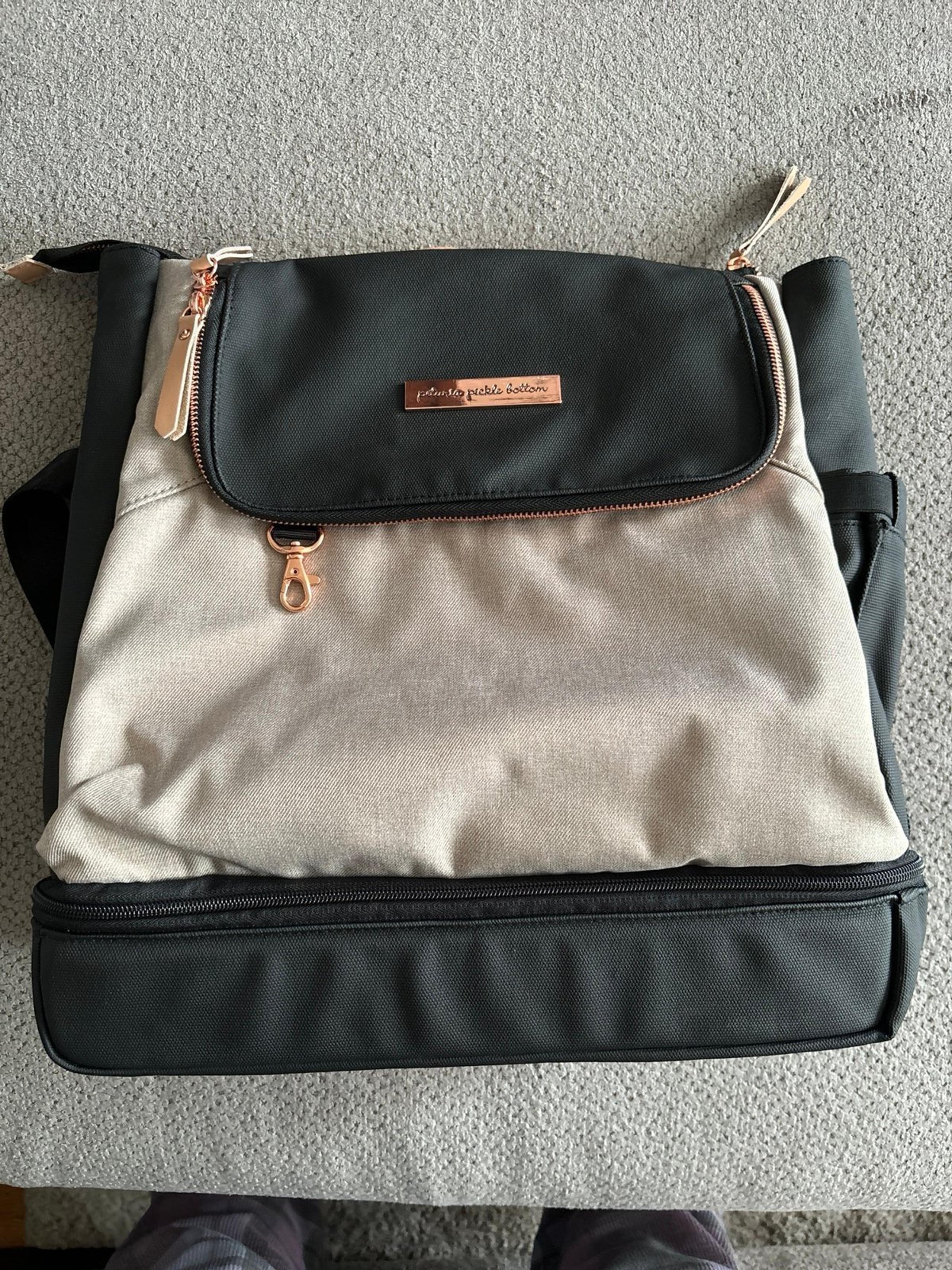 Petunia Pickle Bottom Pivot Backpack Diaper bag in Black Sand