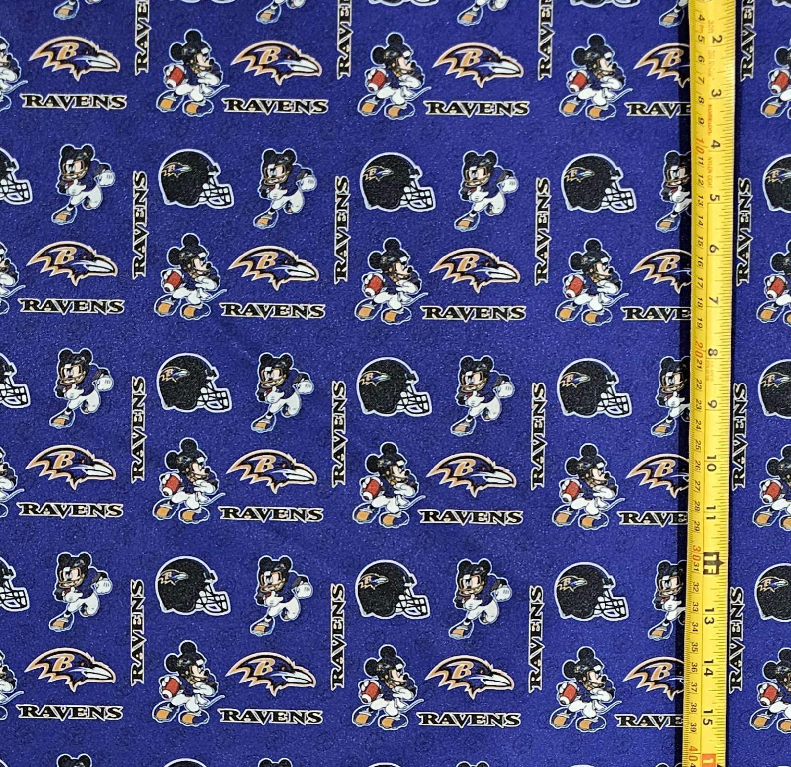 MICKEY BALTIMORE RAVENS FABRIC 1 YARD (36 X58 ) BRAND NEW