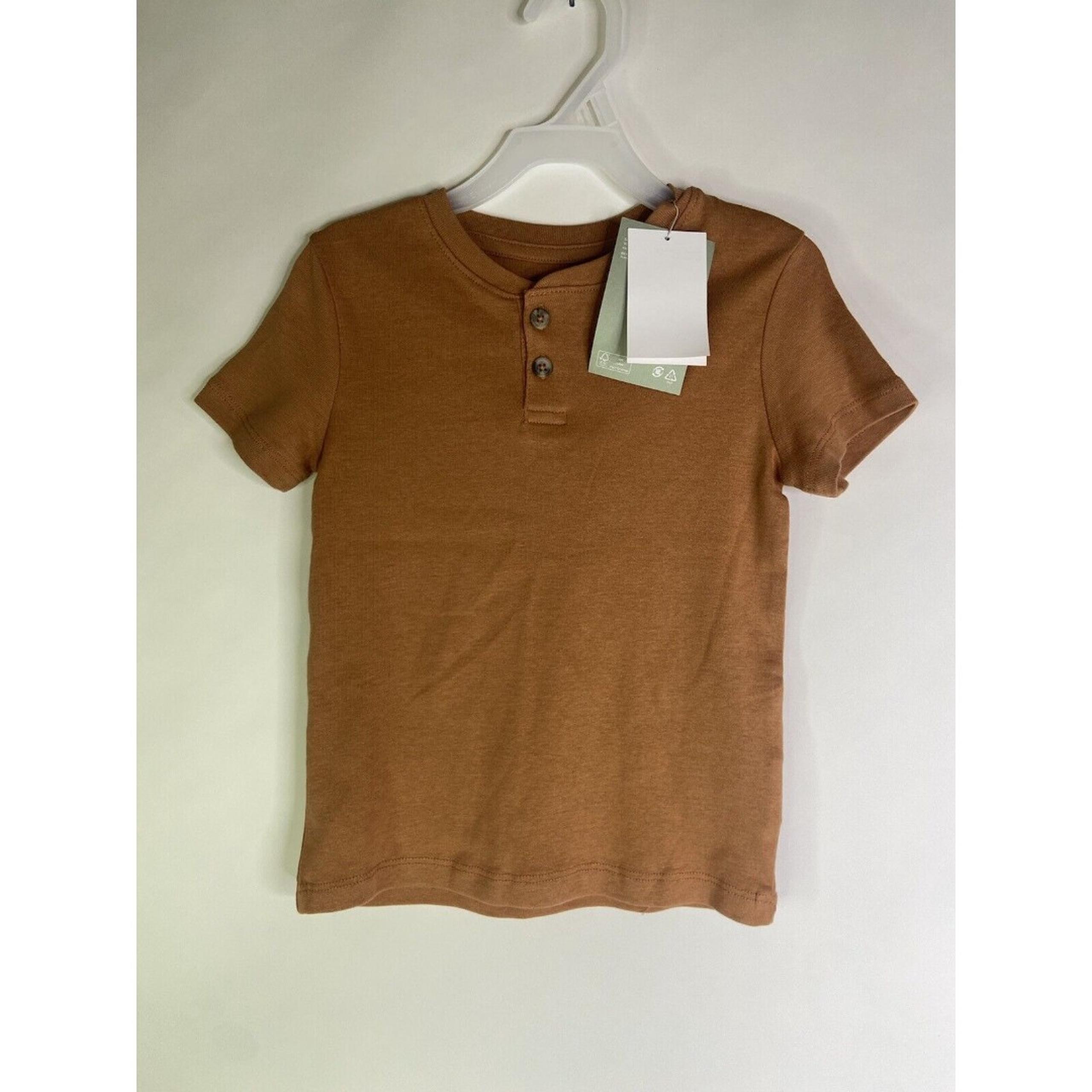 HM Tan Brown Short Sleeve Tee T-Shirt Top Kids Boys Girls Size 3T