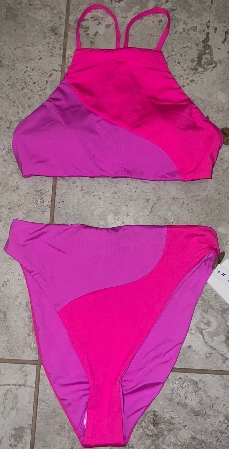 Hurley Women’s 2-Piece Party Wave Halter Bikini Swimsuit
