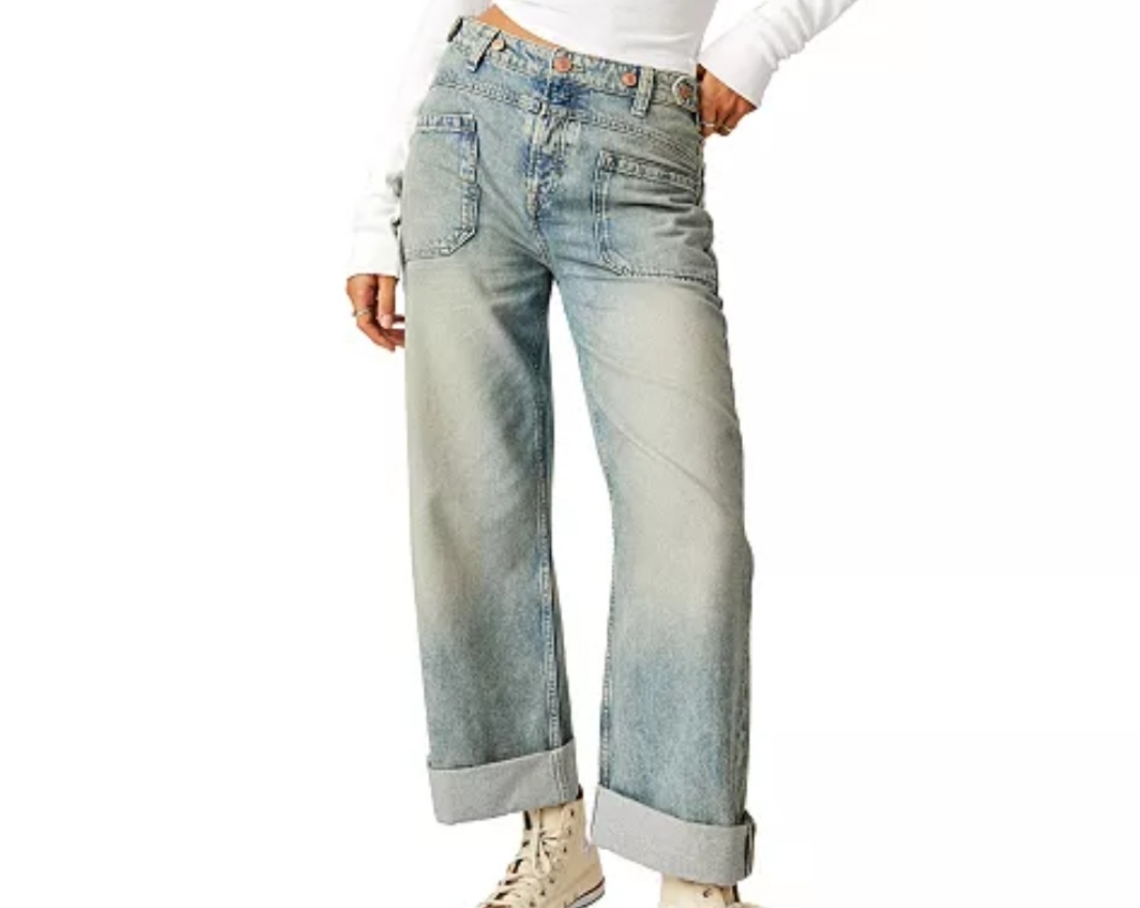 Free People - Palmer cuffed boyfriend jeans