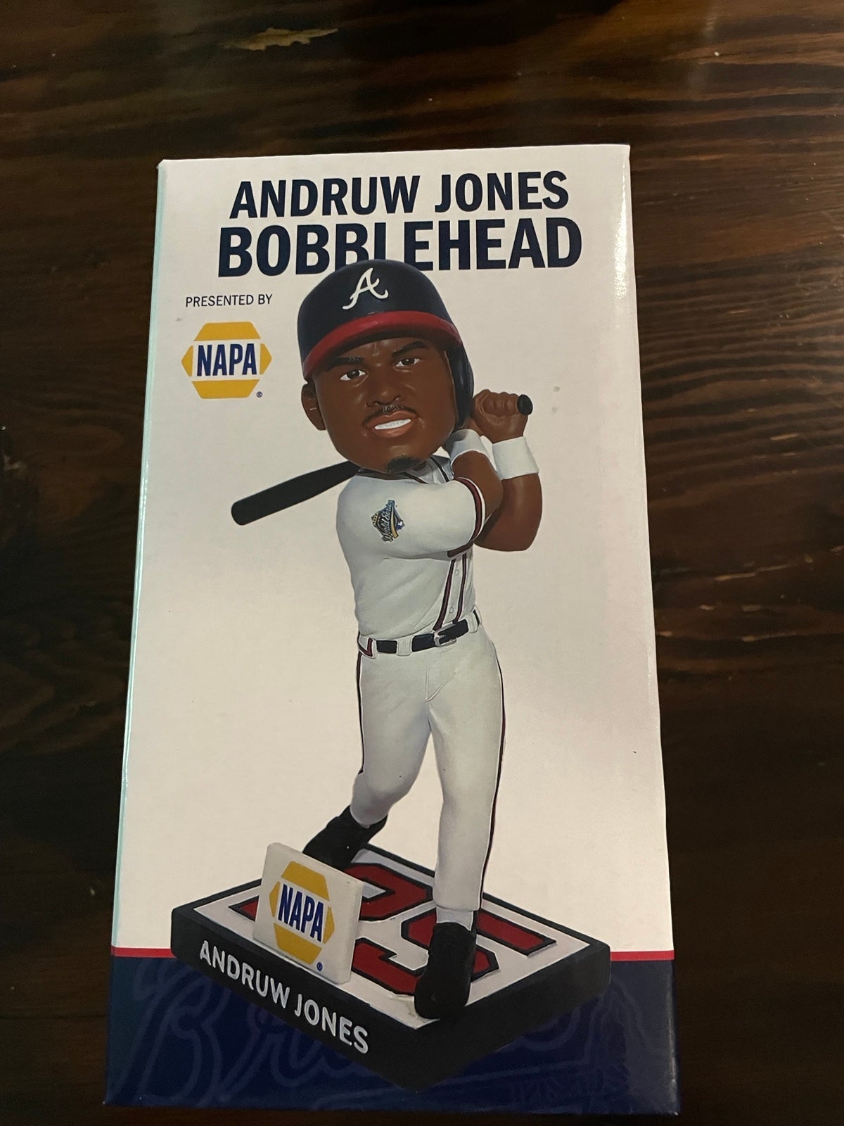 Andrew Jones Atlanta Braves bobblehead SGA with retirement replica poster