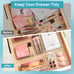 25 PCS Clear Plastic Drawer Organizers Set, 4-Size Versatile NEW