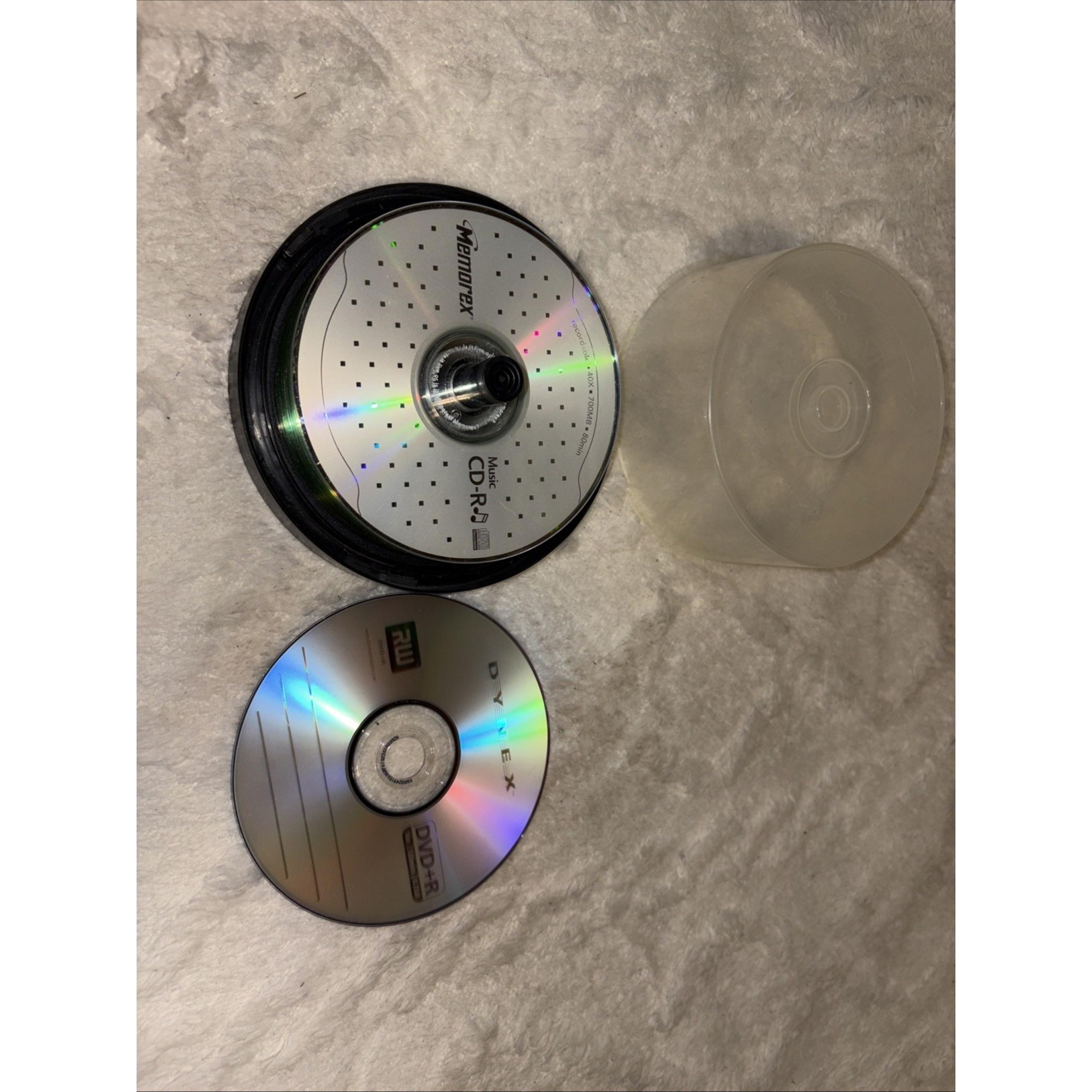 Memorex CD-R 19 Pack 40x 700MB 80min. open box1 Dynex DVD+r Disc Record Music