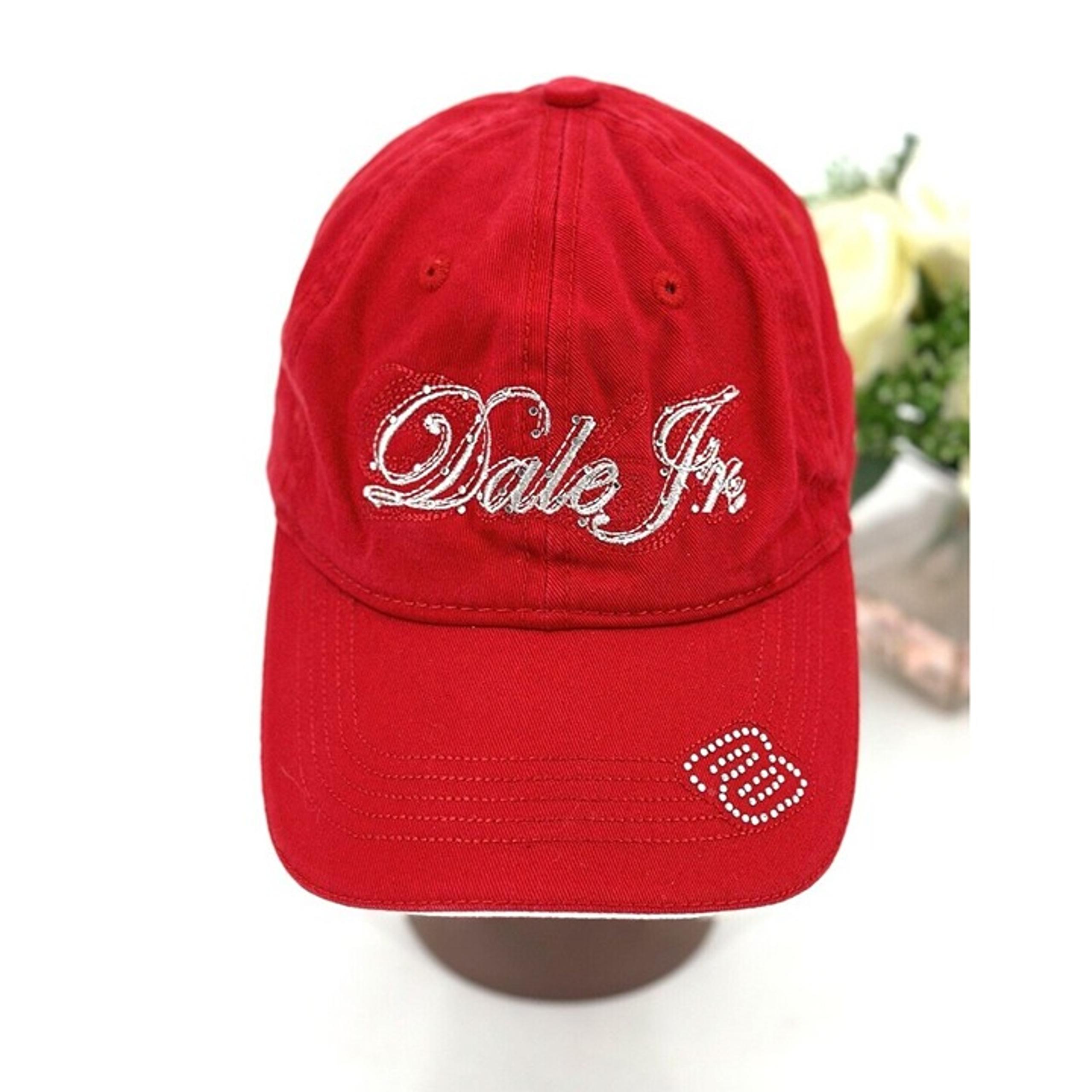 Chase Authentics Budweiser  Dale Jr. 8 Red Bling Womens Cap NASCAR Hat