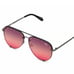 Quay HIGH KEY pink mirrored silver bling lenses/black frame Sunglasses