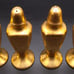 Vintage Wheeling Decorating Gold Creamer, Sugar, Trinket Dishes, Salts & Peppers
