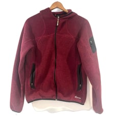 Sherpa Adventure Gear XL Burgundy Hoodie Knit Full Zip Nepal Outdoors Hiking