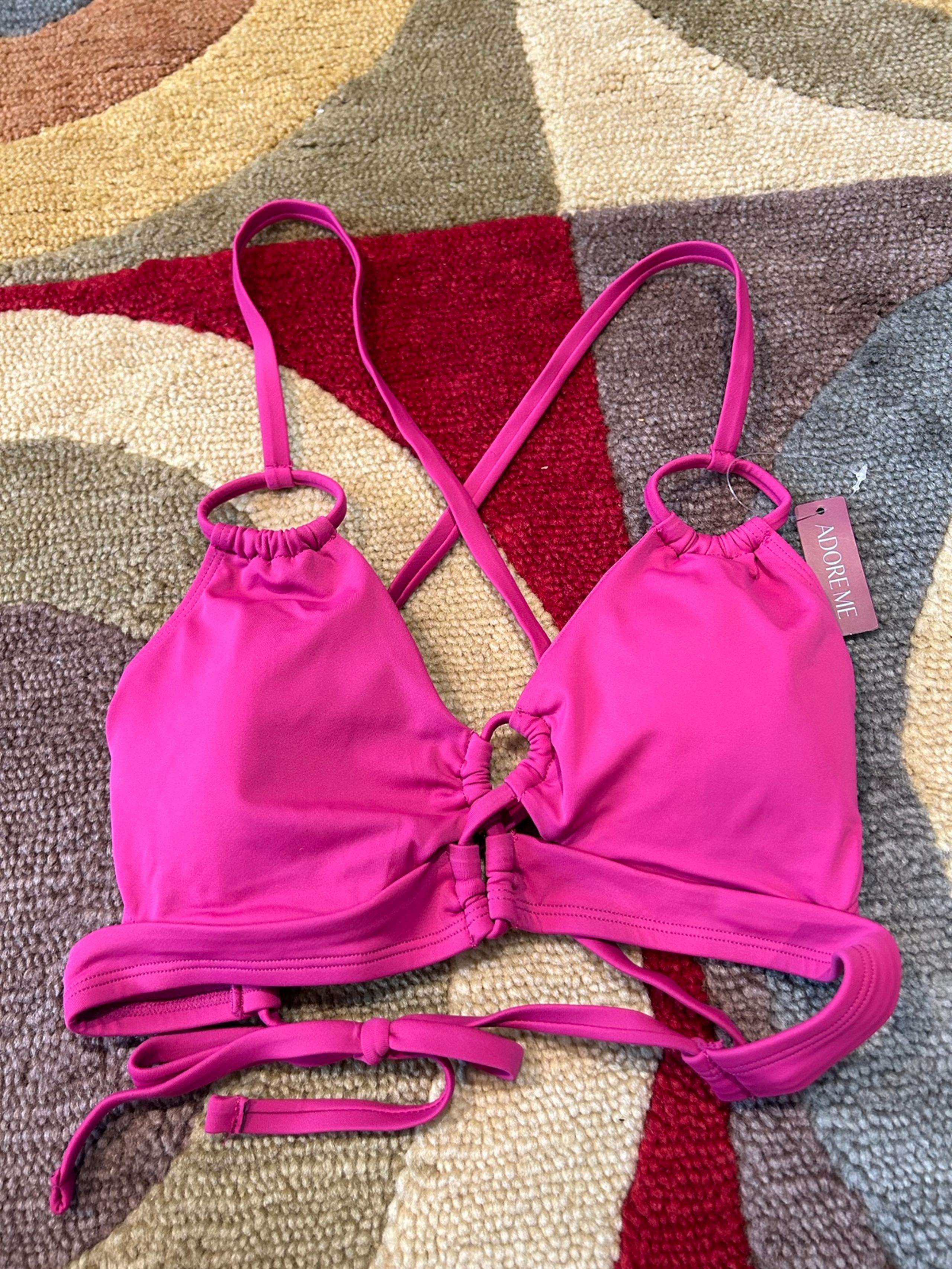 NWT Adore Me Tatiana Swimwear Top Cutout Bikini Festival Fuchsia Pink Women’s M