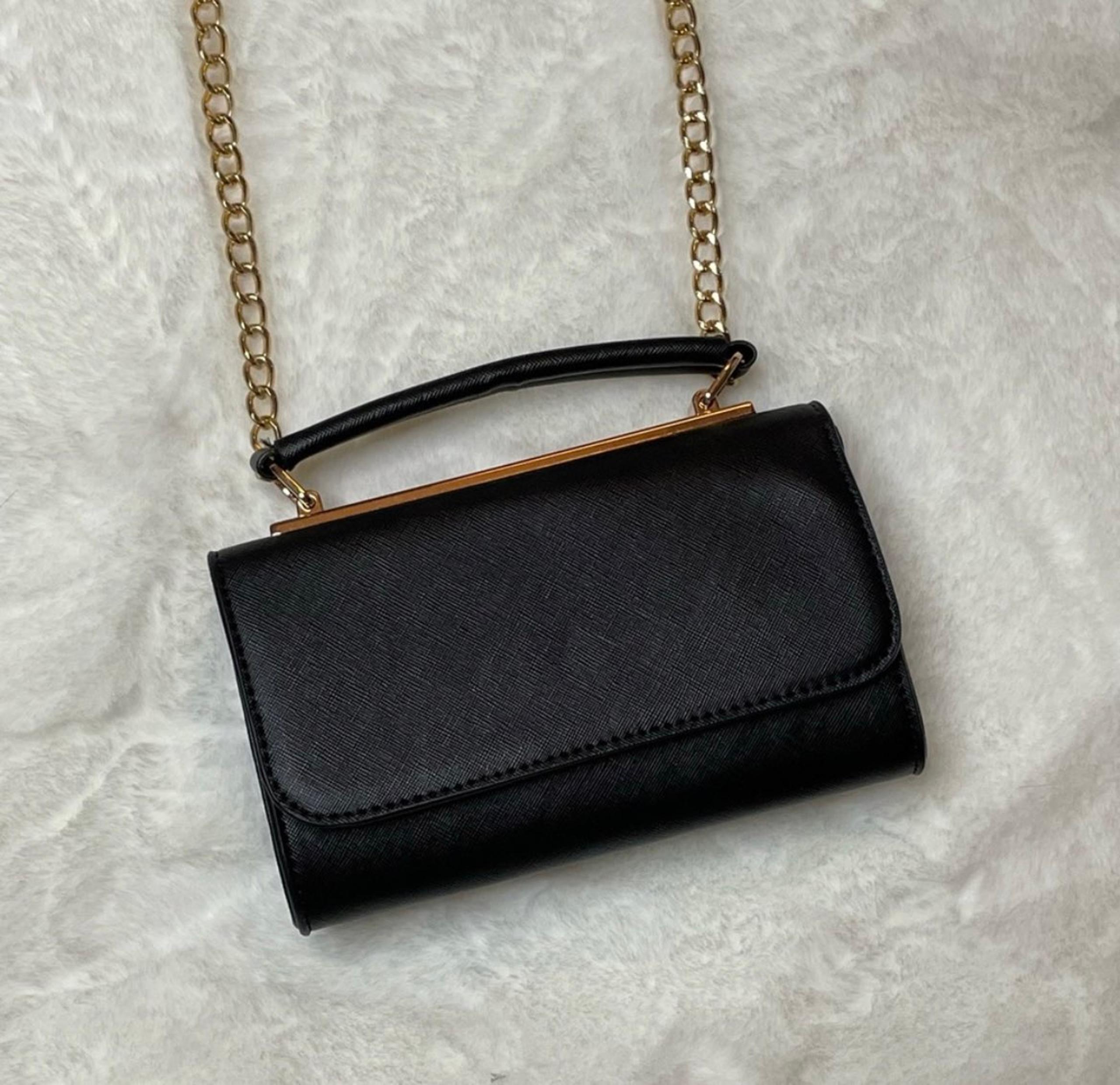 Call It Spring Black Handle Clutch Bag