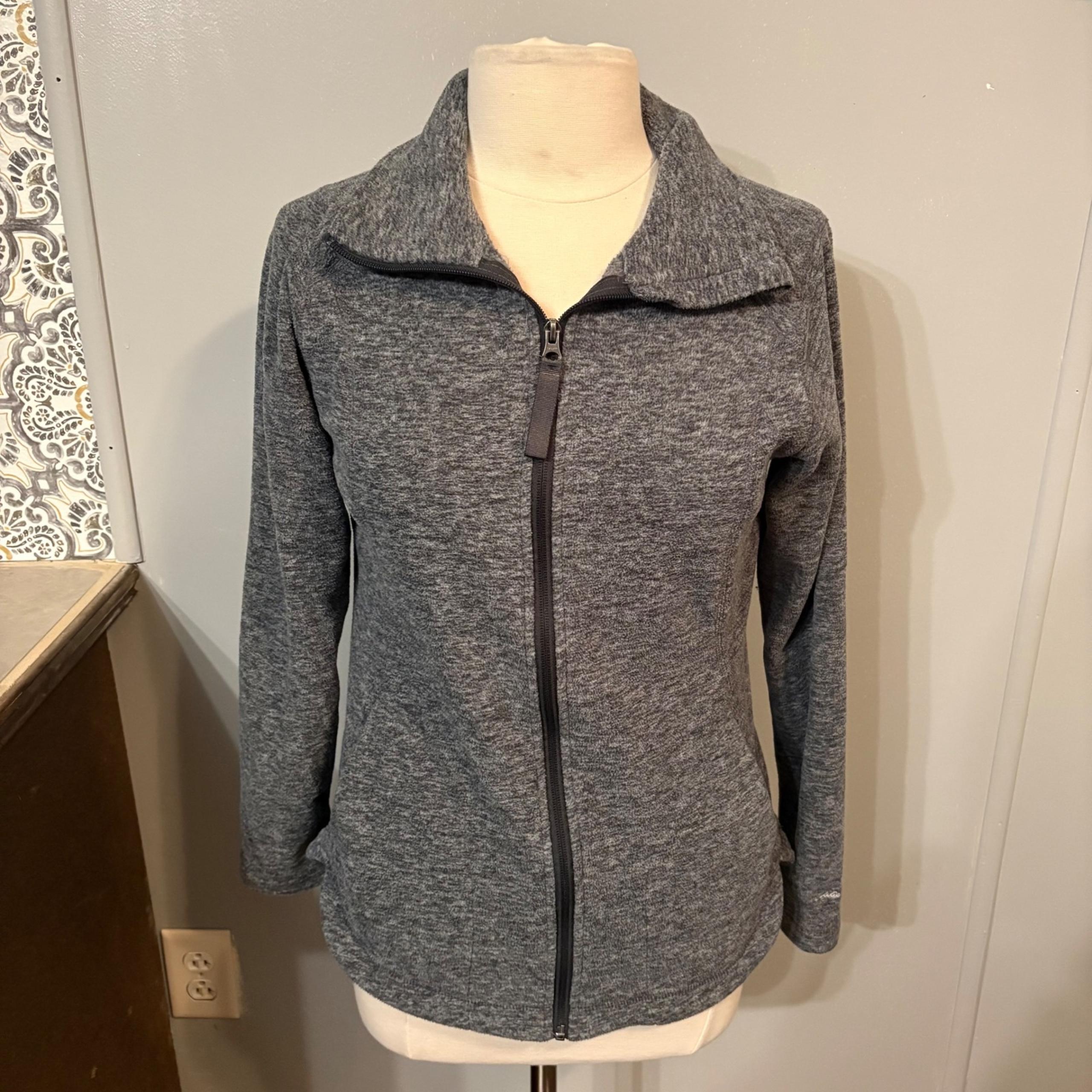 Eddie Bauer Gray Heather Zippered Collared Jacket (Women's Medium)