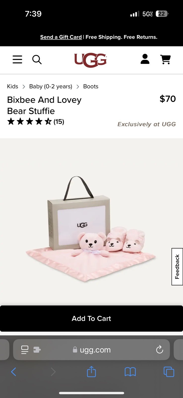 ugg bixbee and lovey bear pink