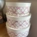 Shabby chic pink bow storage boxes