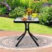 Coffee Side Table Square Tempered Glass Top 18 Garden Deck
