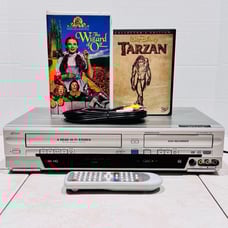 DVD RECORDER DVD VCR Combo VHS Player w/ Remote New Cables & 2X Movies Disney
