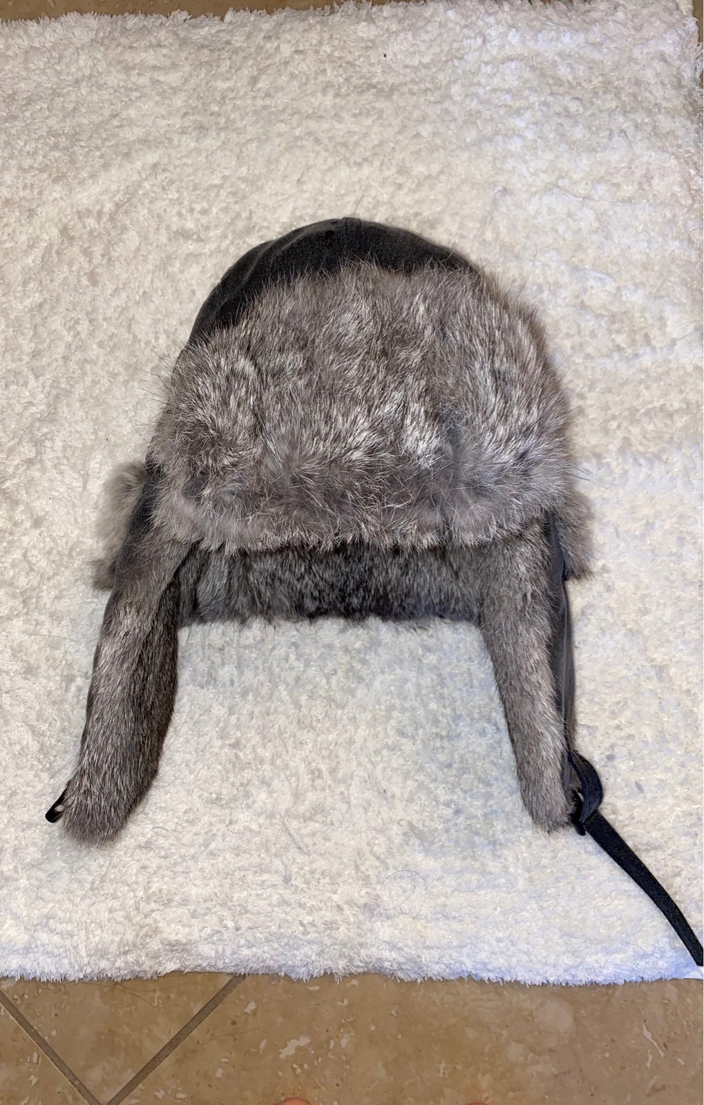 Screamer Rabbit Fur Tobaggon Hat w/ Ear