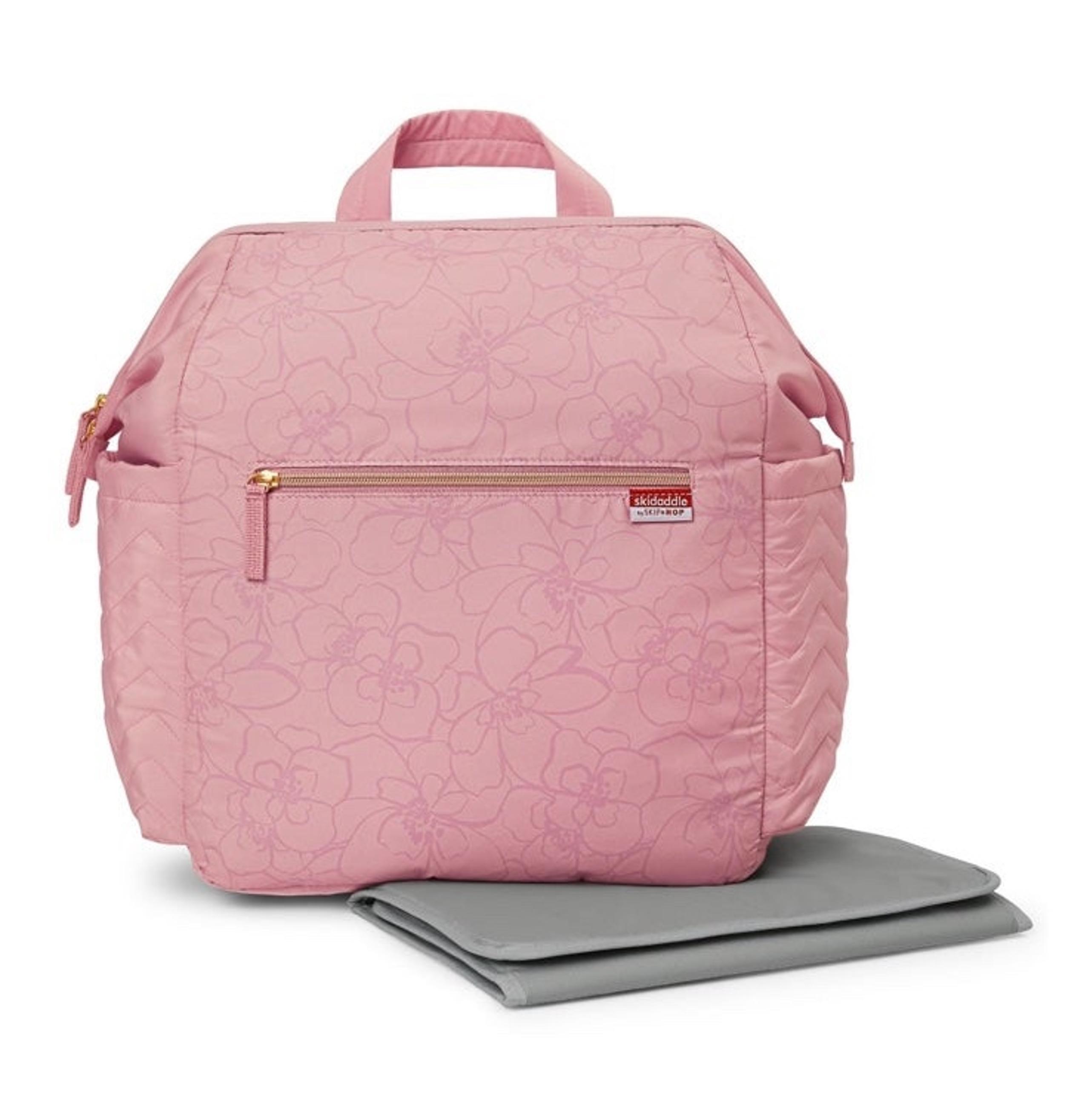 Skidaddle skip hop pink diaper bag back pack duffle molded baby carrying case