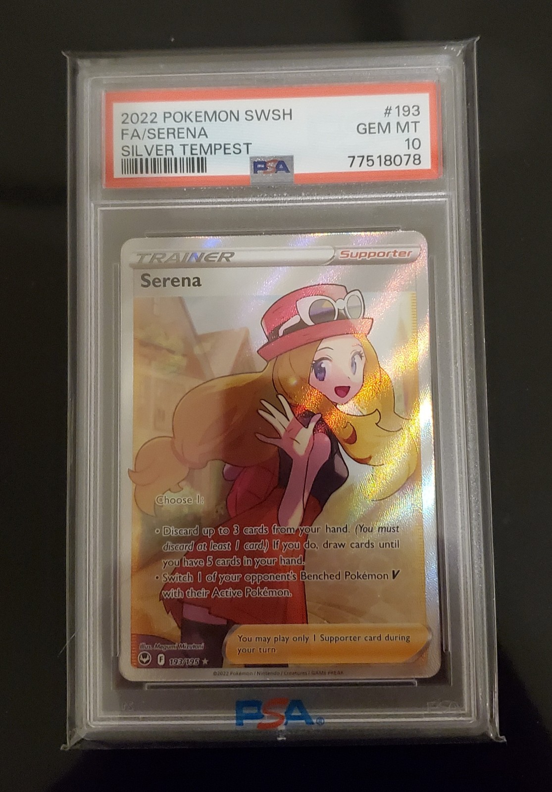 Pokemon PSA 10 Serena 193/195 Full Art Holo Rare Silver Tempest Gem Mint
