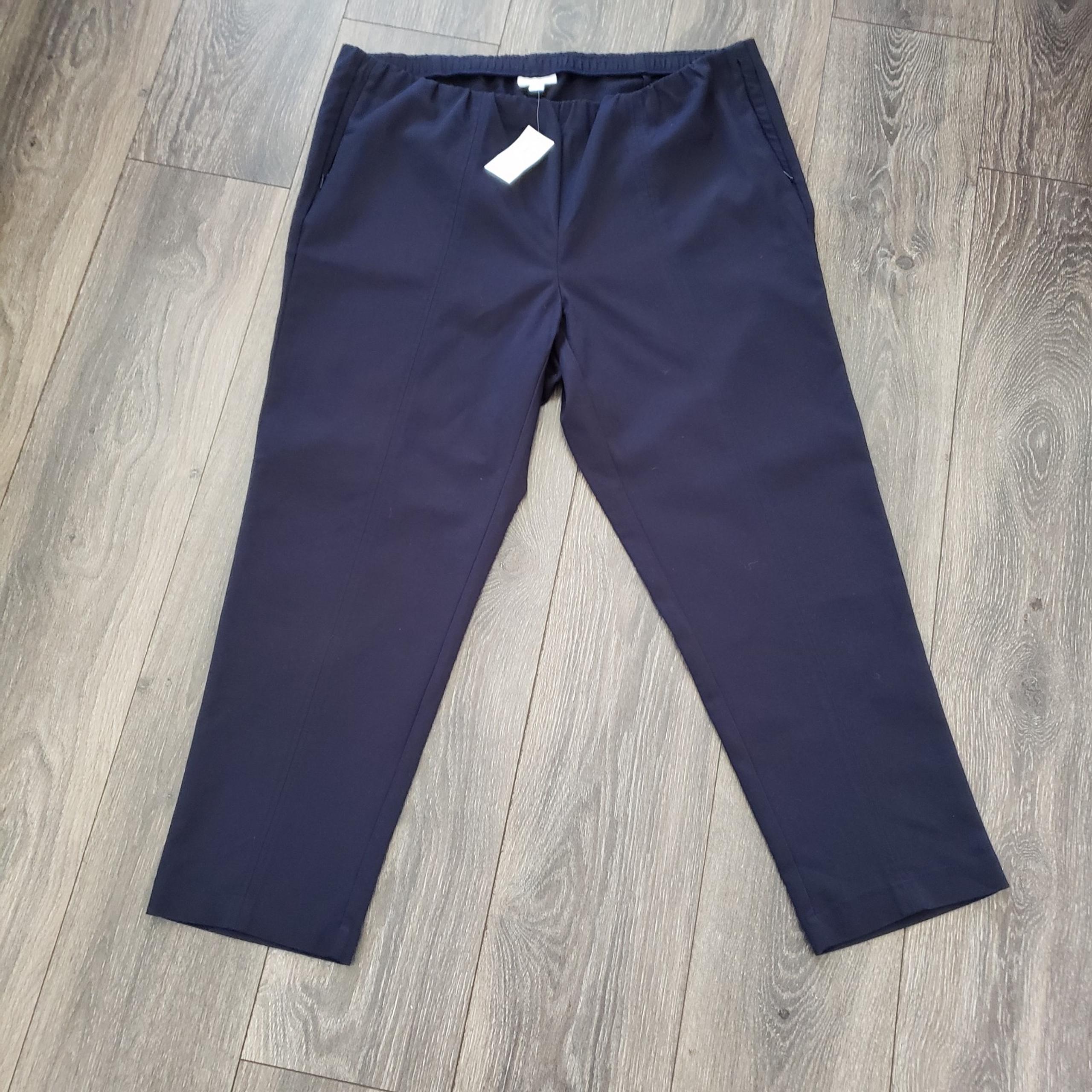 J.jill essential cotton stretch pull on cropped pants womens plus size 20 blue