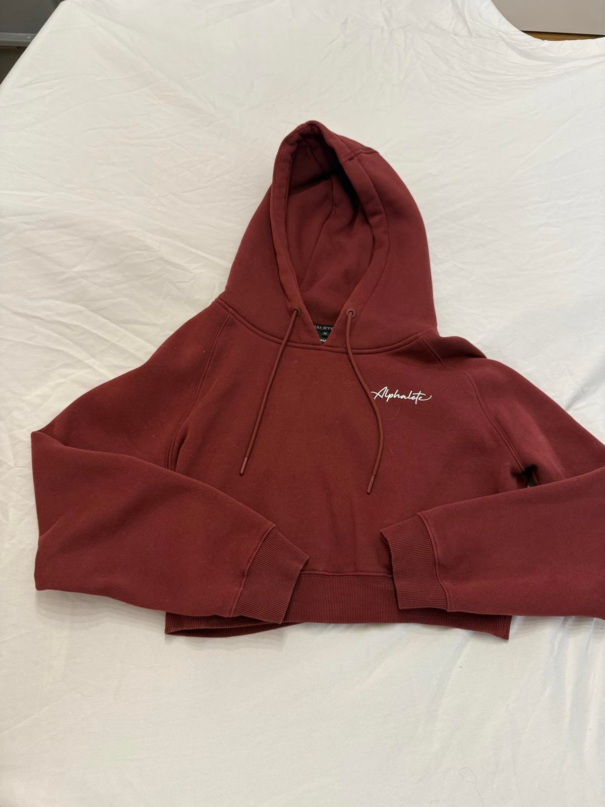 Alphalete Cropped Hoodie - Maroon - Size M
