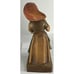 vintage hand carved lady sweeping wood figures made in Italy