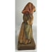 vintage hand carved lady sweeping wood figures made in Italy