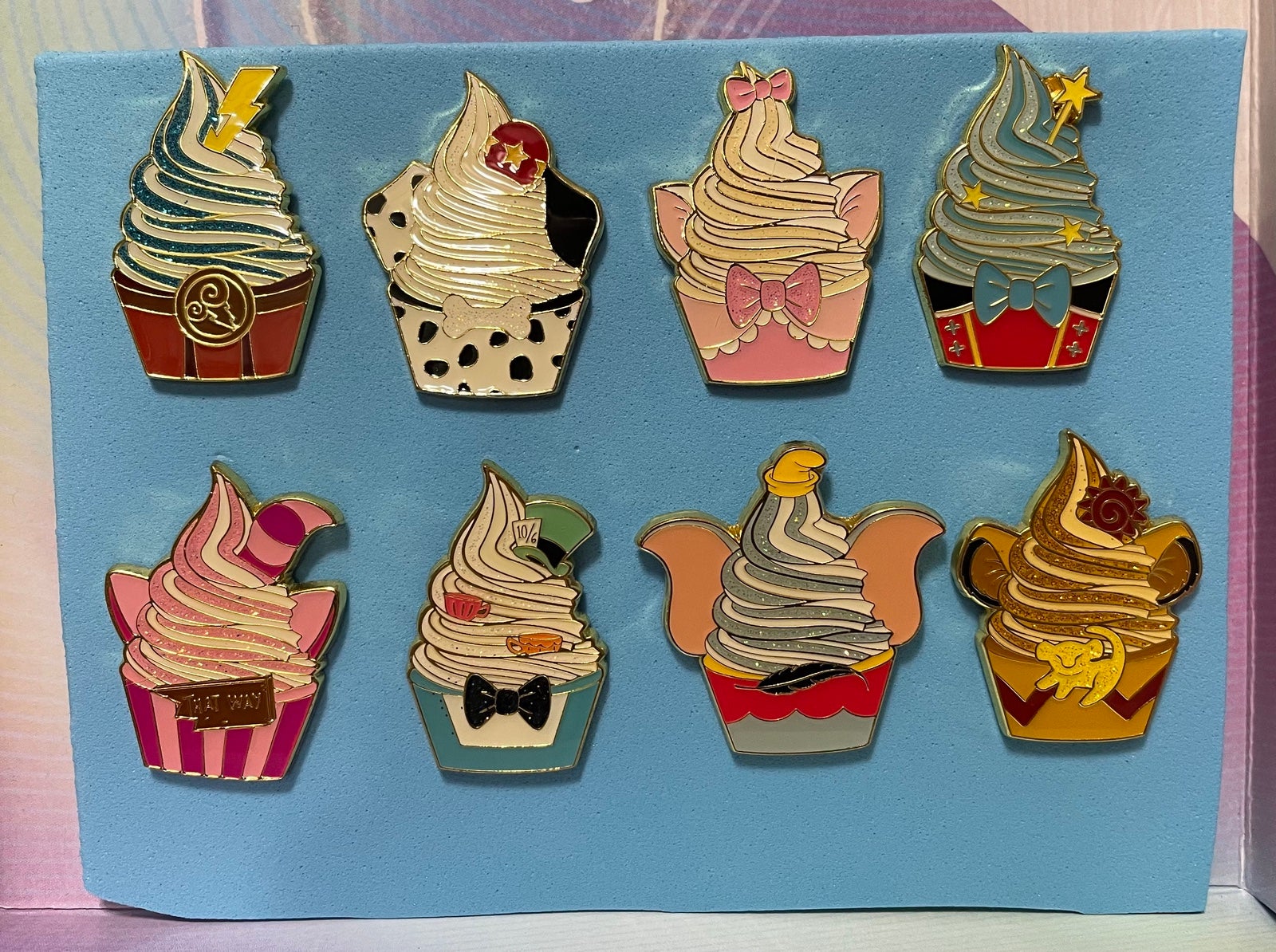 Disney Loungefly Cupcake Pins Set of 8