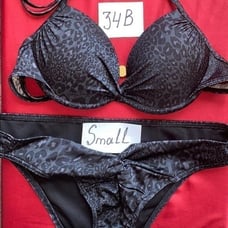 2 Pc Set Push-up Swimsuit 34B Top + S