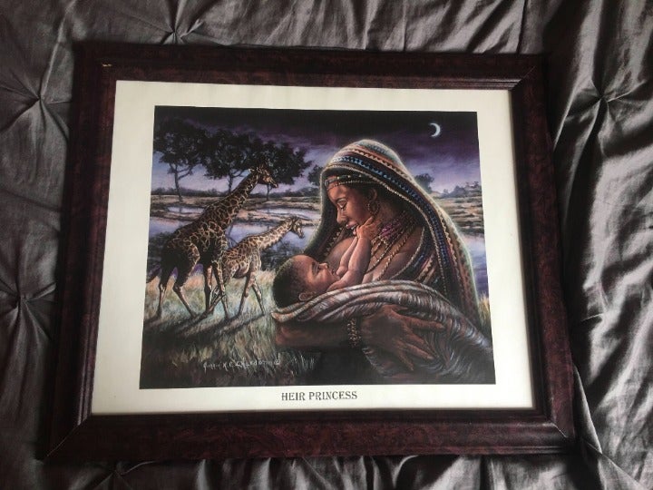 Vintage African Mother and Child Framed Print